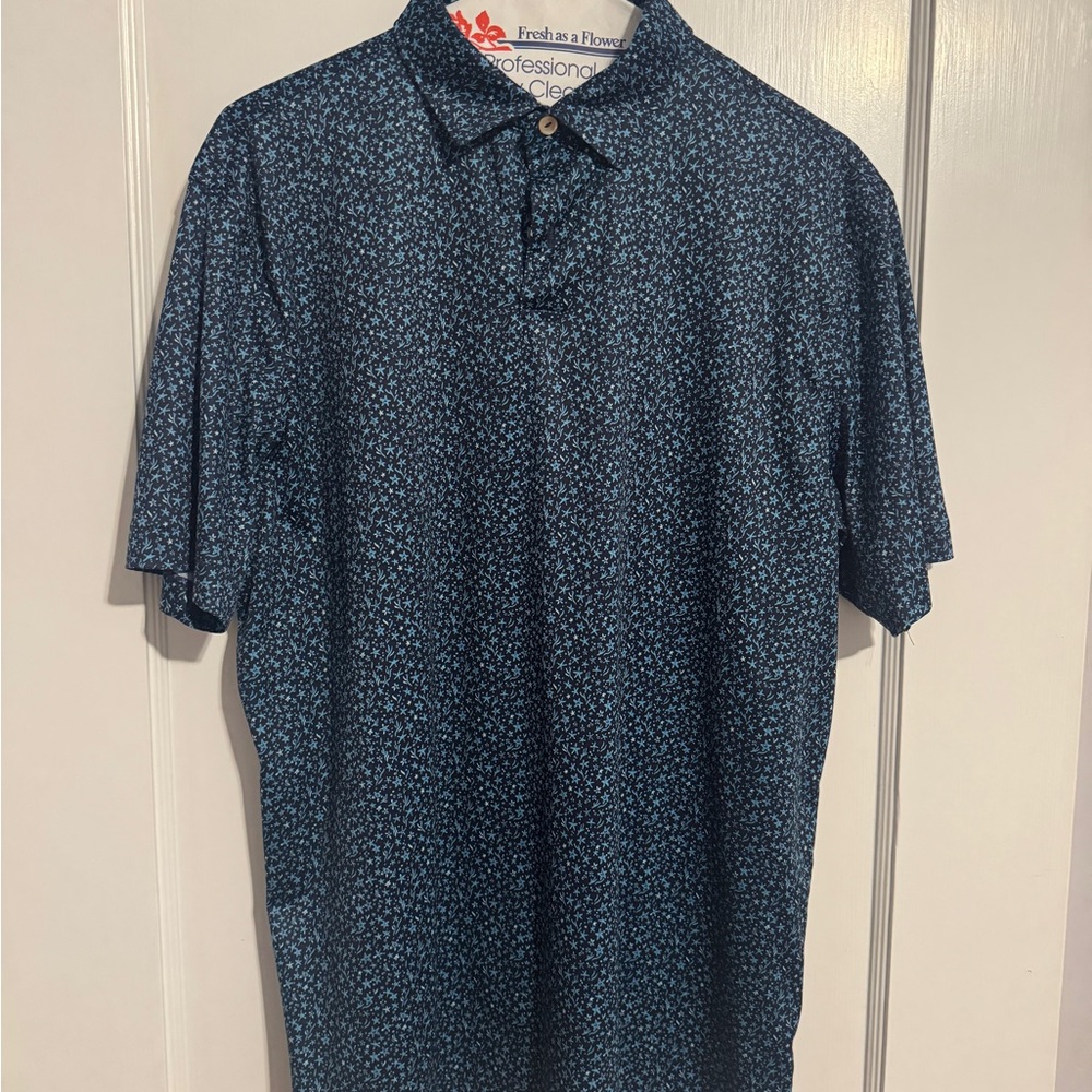 Peter Millar Navy Floral Polo Shirt